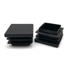 8 Pack 1.25″ Square Plastic Tubing Plug Black Steel Fence Post End Caps