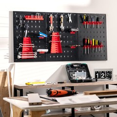 Pegboard Wall Organizer Kit 4 ft.Metal Toolboard W/ 25 Accessories & 3 Pegboards