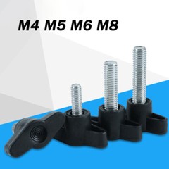 M4 M5 M6 M8 Clamping Thumb Screw T Bolts Black Butterfly Plastic Tee Wing Knob