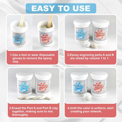 1 Pound Natural Epoxy Putty Sculpt Clay, 2 Part (A & B) Modeling Compound for Sc