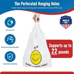 1000 Thank you T-Shirt Bags 1/6 12″ x 6.5″ x 21″, Plastic Grocery Shopping Bags