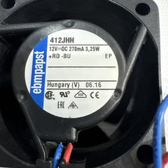 412JHH EBM PAPST Axial Fan 12VDC 0.27A 3.3W 13000RPM 40*40*25mm 11″