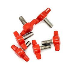 M8 x 1.25mm Thumb Screw T Bolts Red Tee Wing Plastic Clamping Knob 8mm 4-12 Pack