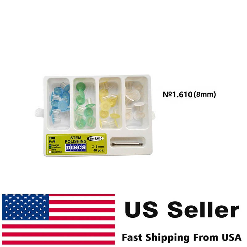 Dental Composite Finishing Polishing Disc Stem kit Mandrel 40PCS 8mm NO.1.610