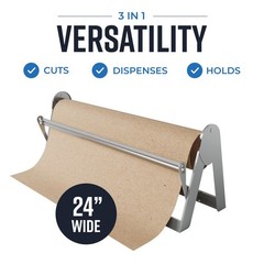 Bryco Goods – 24 Inches All Paper Roll Dispenser and Cutter 24 Inches, Silver
