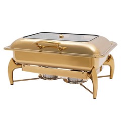 Gold 9QT Roll Top Chafing Dish Buffet Set Stainless Steel with Fuel Holder Home~