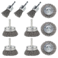 10 Pack Wire Brush for Drill Carbon Steel Wire Wheel Cup Brush 1/4-In Hex Shank