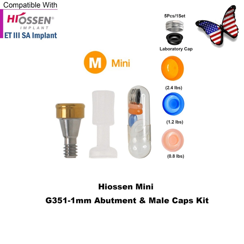 US Locator Overdenture Abutment & Male Cap Inserts Kit for Hiossen R/M Platform