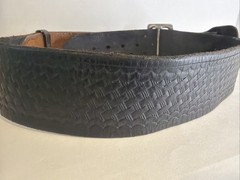 Tex Shoemaker & Sons Basketweave Leather Duty Belt 40” Holster Gun Belt + Buckle