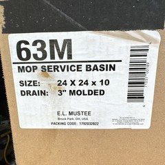 E.L. Mustee 63M Mop Sink Floor Model 24x24x10 w/ 3 in Molded Drain