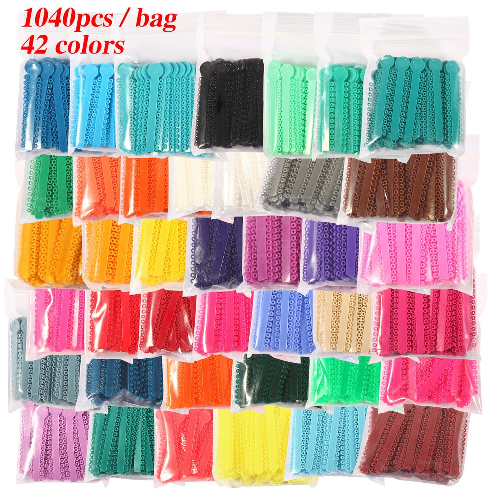 1040pcs Dental Ortho Elastic Ligature Ties Bands for Brackets Braces Rubber Band