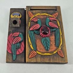 Souvenir wood Costa Rica Desktop Note Book Pen holder