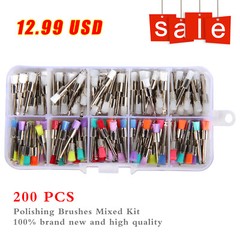 200 * Mixed Color Nylon Latch Flat Dental Polishing Polisher Prophy Brushes