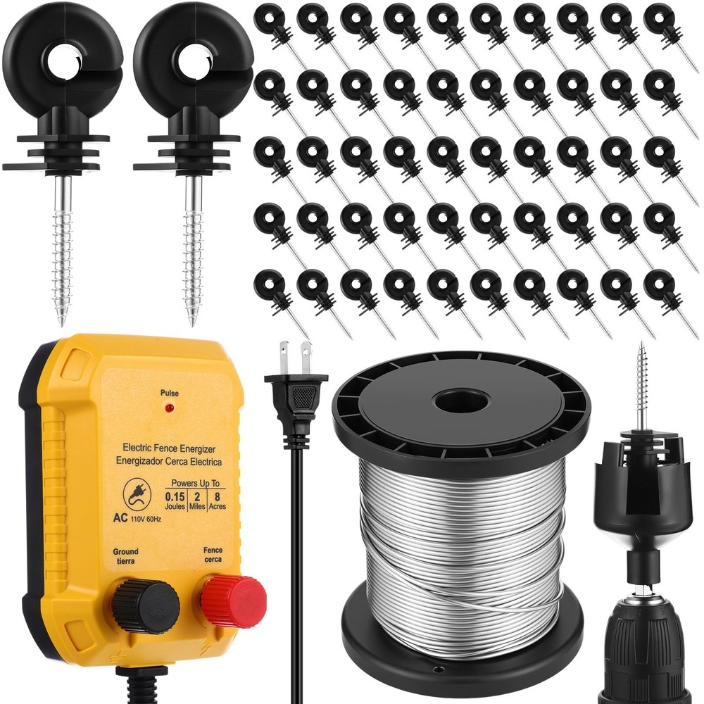 Electric Fence for Preventing Animals Intruding 2 Mile 110VAC 0.15 Joule Elec…