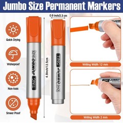 10 Pack Jumbo Permanent Markers Bulk Large Chisel Tip Permanent Markers Quick…