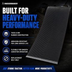 32″ x 10′ Chevron Rubber Conveyor Belt | Heavy-Duty Replacement Belt – Sandbaggy