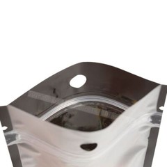 100pc Matte Clear Front Black Back PE Zip Lock Bags w/ Hang Hole 10x18cm 4x7in