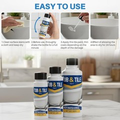 Tub and Tile Paint, 1.7 oz Paint for Fl Oz (Pack of 1), ‎White