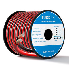 18 Gauge 100FT Red Black Electrical Wire 18 AWG 2 Conductor Low Voltage DC Cable