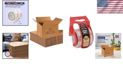 Durable 10-Pack Moving Boxes 18″L x 14″W x 12″H with Heavy Duty Tape Included