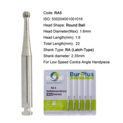 WAVE Dental Round Burs Latch Carbide Bur Slow Speed RA 1 2 3 4 5 6 7 8 2.35mm