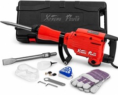 2200W Electric Demolition Jack Hammer with 2 Chisels & Safety Gear Included