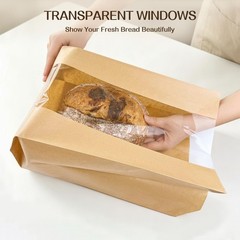 Tripho 100 Pcs Bread Bags for Homemade 13.9″ x 8.35″ x 3.93″, Brown
