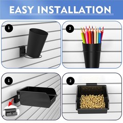 28 Pieces Slatwall Accessories Organizer Kit with Slatwall Hooks, Slatwall Bi