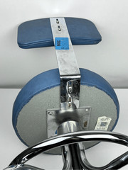 Vintage IE Industries Rolling Medical Chair Stool Chrome Blue Upholstery USA