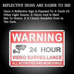 4 Pack Video Surveillance Signs, 8 x 12 Inch Aluminum Camera Signs, CCTV Secu…