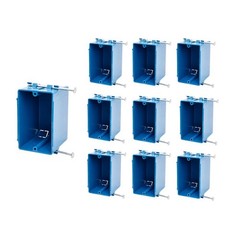 10-Pack New Work 1-Gang Electrical Switch Outlet Box ETL Listed 18 Cu In Plastic