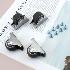 Quacc 4 PCS 1 Inch Fixed Caster Wheels Furniture Directional Casters Mini Cas…