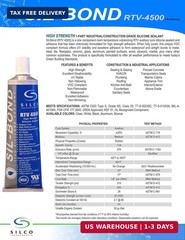 Silicone RTV 4500 Food Contact Safe High Strength Silicone Sealant, Clear (2.8 F