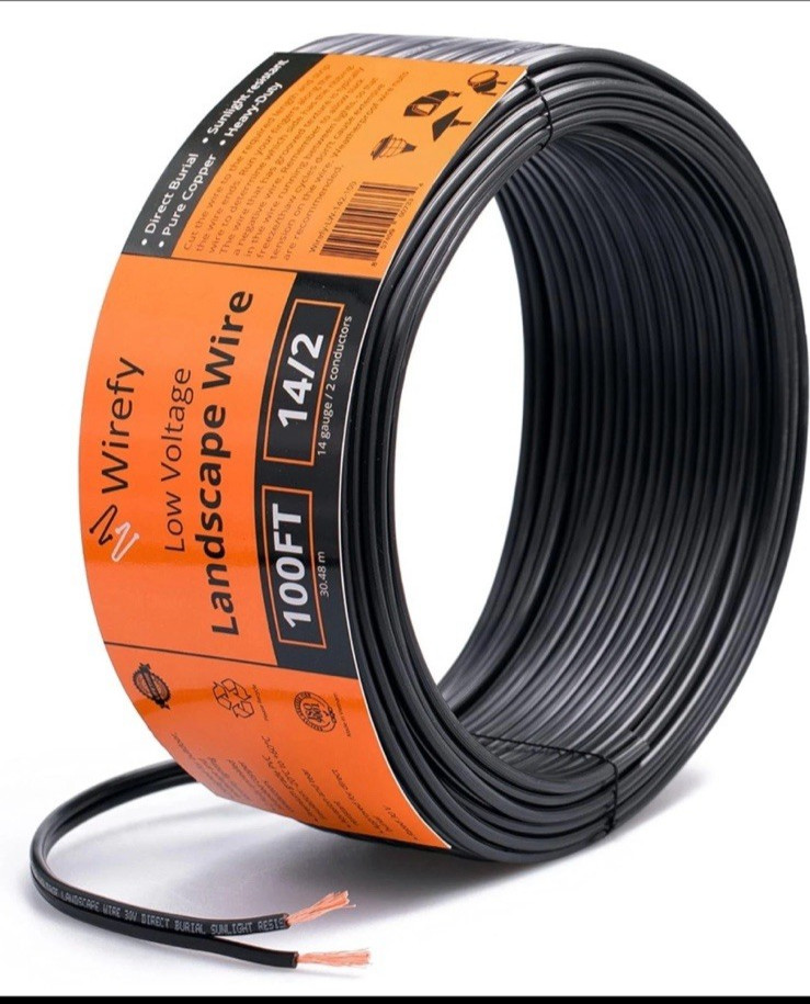14 AWG 14/2 Pure Copper Low Voltage Landscape Wire 100ft Cable Wirefy