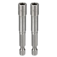 HARFINGTON 2pcs Nut Driver Drill Bit 5.5mm Metric Socket 1/4″ Hex Shank 2.56″ (6