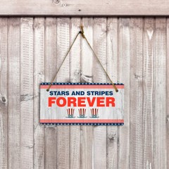 Stars And Stripes Forever 5×10 Hanging Plus Wall or Door Sign | USA Home Décor