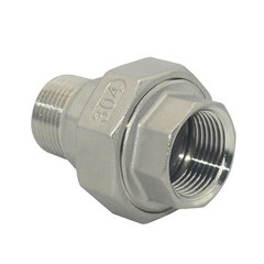3/4″ in NPT Female to Male Malleable Straight Union Coupling Pipe Adapter SS 304