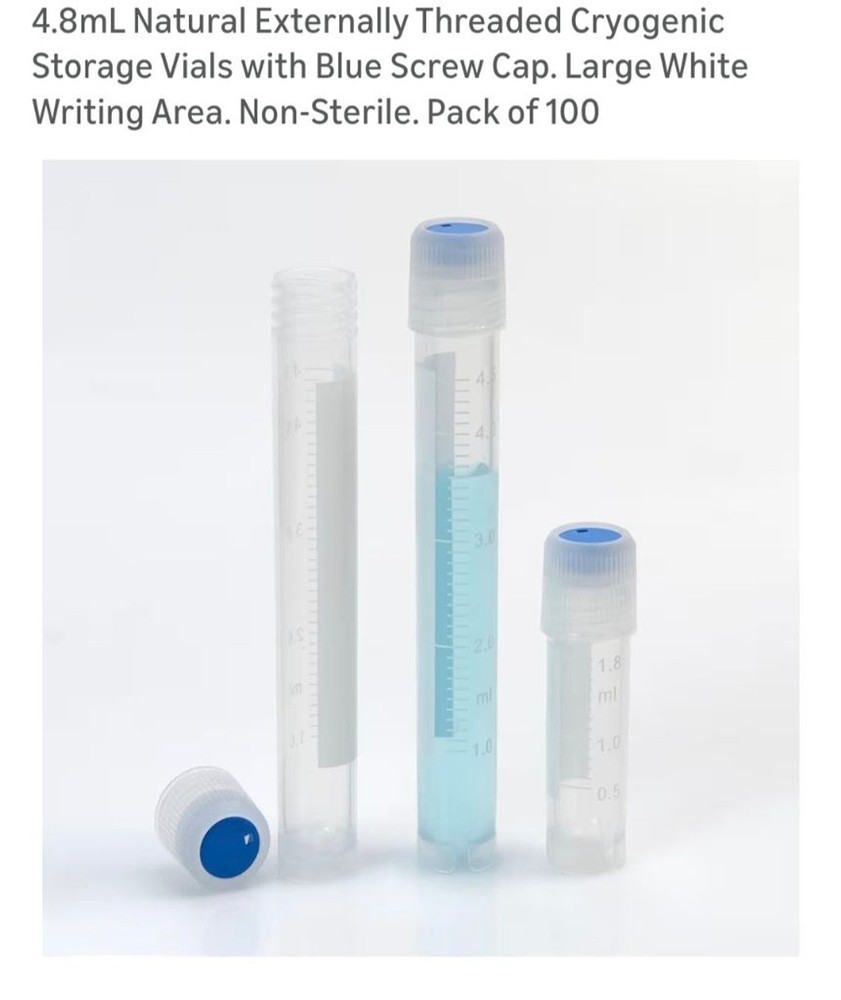 Cryogenic Storage Vials Clear Blue One Size 4.8mL