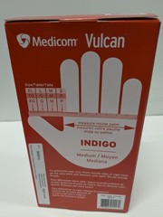 Medicom Vulcan Nitrile Gloves Indigo Medium M 150 Count Box General Purpose