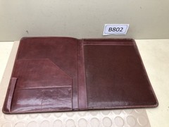 Vintage Padfolio 8.5×11 Letter Portfolio Pen Slot Burgundy