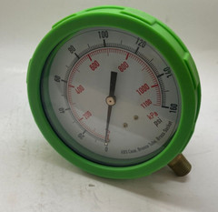 4″ Pressure Gauge (0-300 psi) Green Color ABS Case – 1/4″ NPT Lower –