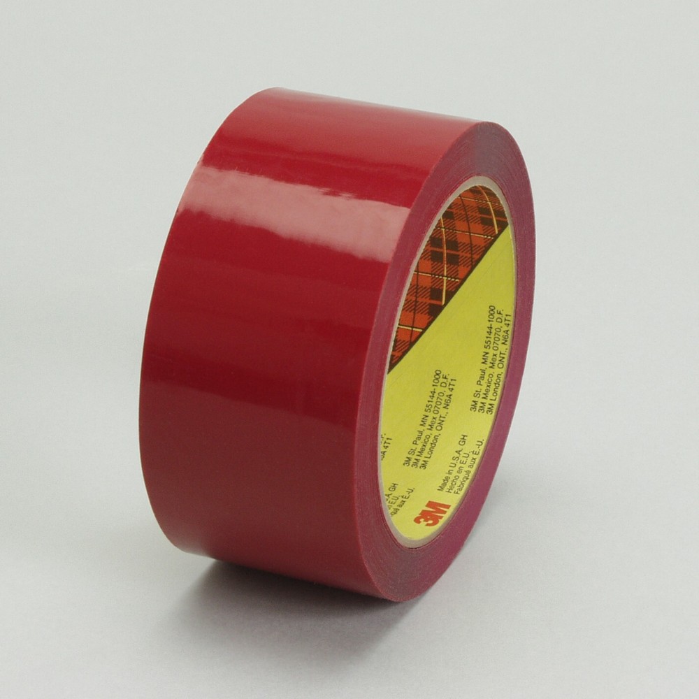 Scotch Box Sealing Tape 371, Red, 48 mm x 100 m, 36 per case (Case of 36)