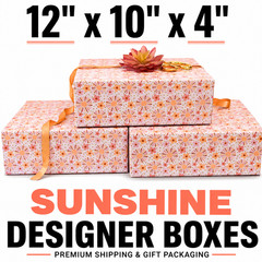 12x10x4 Sunshine Pink Designer Shipping Boxes 32 ECT Corrugated Mailer Box