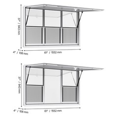 Uimoso 60x36in Concession Food Truck Serving Window with Aluminum Alloy Awning