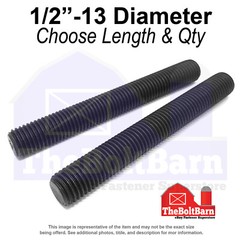 1/2″-13 Fully Threaded Alloy B7 Stud Coarse Thread Plain (Choose Length & Qty)