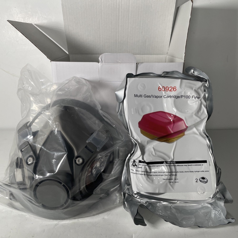 LARGE Half Face Respirator Facepiece Mask & P100 Filter 60926