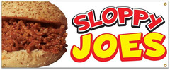 Sloppy Joes 48″ Banner Concession Stand Food Truck Single Sided