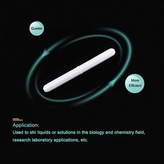 2Pcs Magnetic Stir Bar Rod 4″ 100mm x10mm with Ring Shape PTFE Coating White