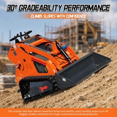 Upgraded 24HP Mini Skid Steer Loader 2-Cylinder Air Cooled Engine 3 Pump CE
