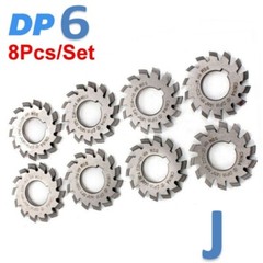 Set 8PC DP6,DP8,DP10,DP12,DP16,DP18,DP20,DP22 PA14-1/2 #1-8 Involute Gear Cutter